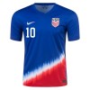 Officiële Voetbalshirt USA Pulisic 10 Uit 2024 - Heren